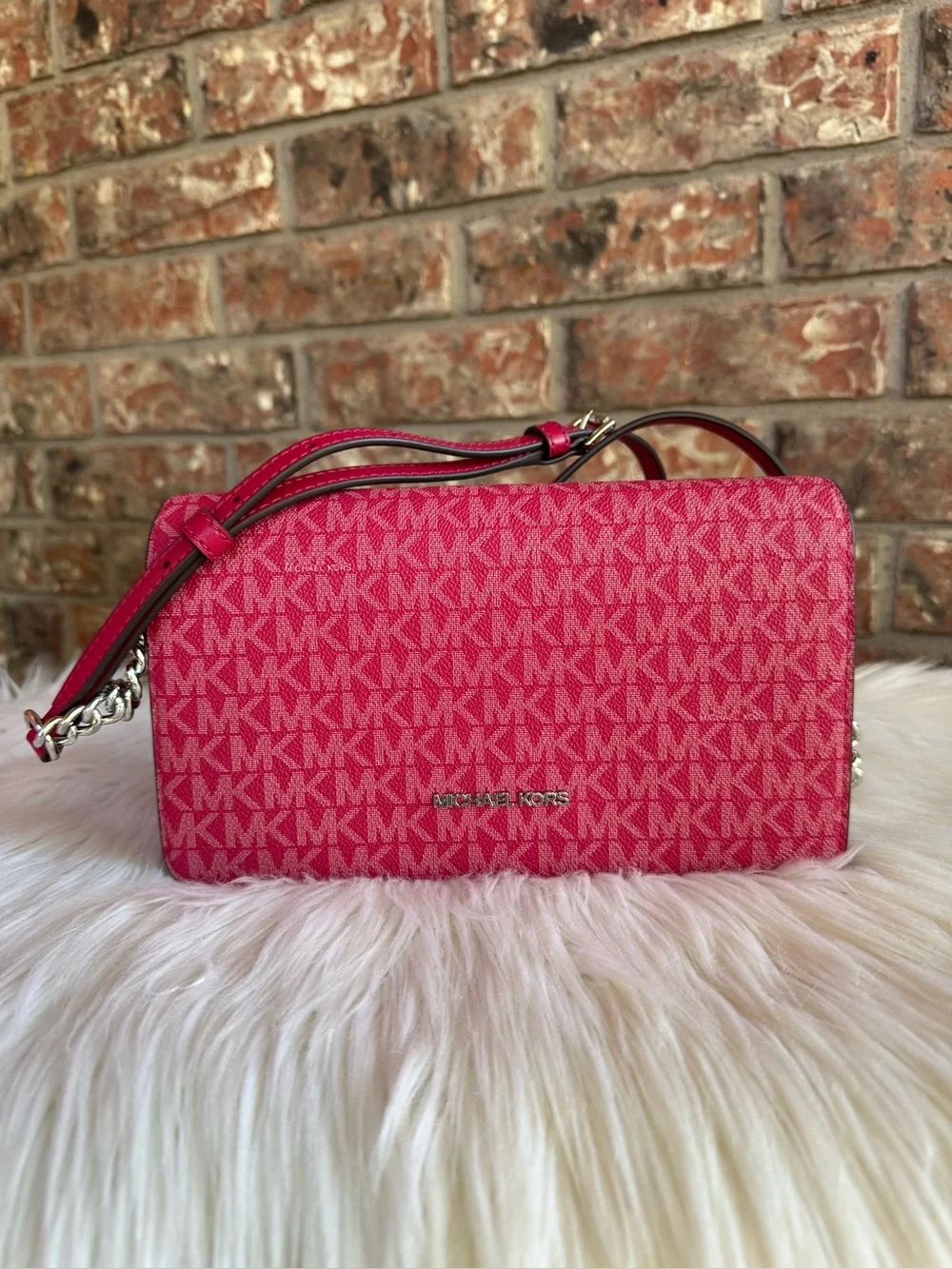 Michael Kors Pink Signature Crossbody Bag